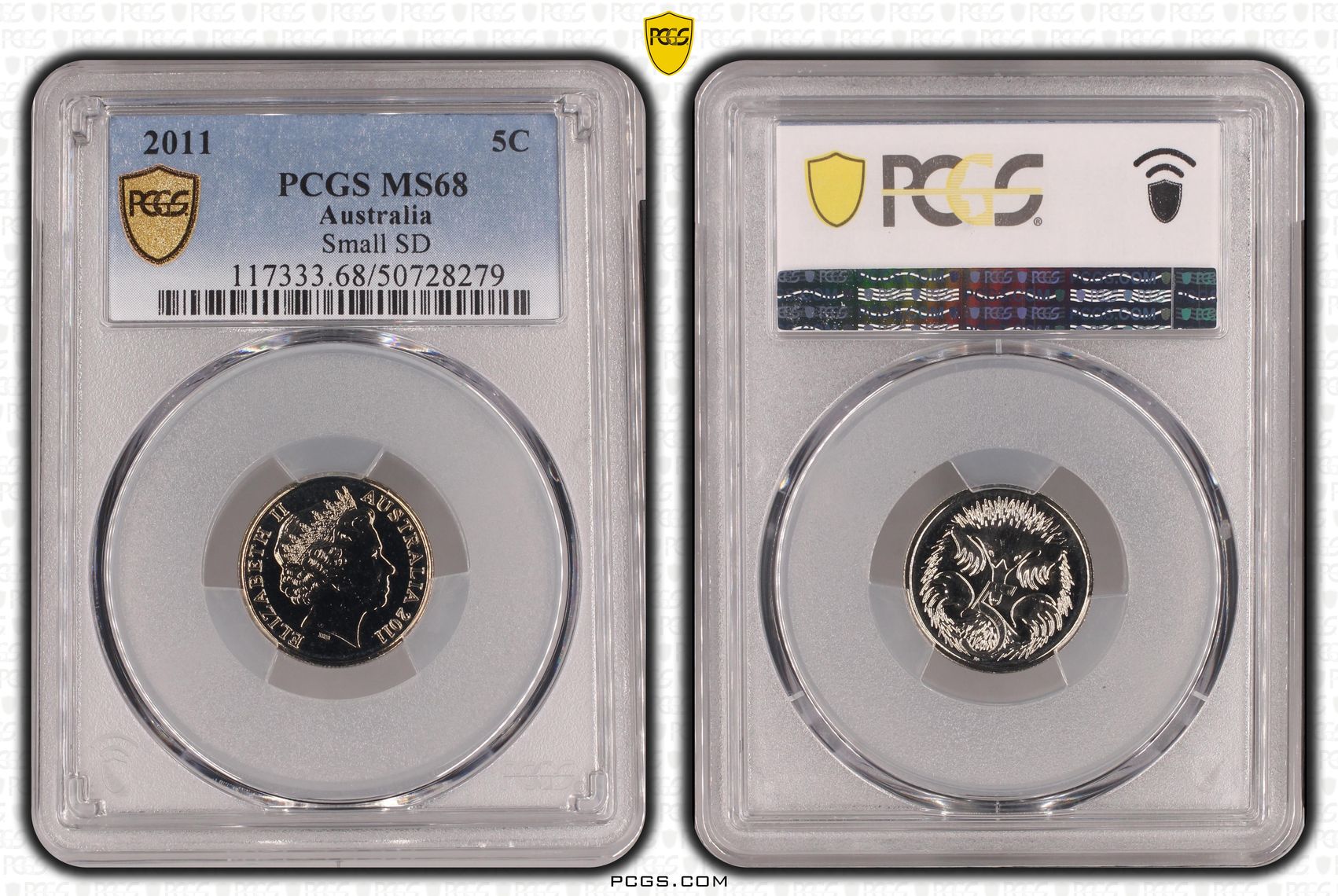 Small SD POP 6/0, Five Cent, 2011, PCGS MS68