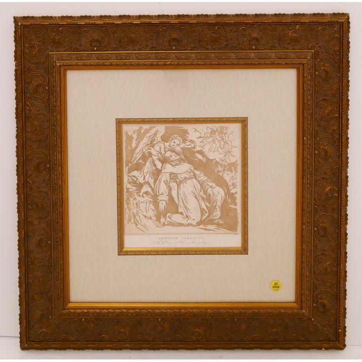 Annibale Carracci St Francis and the Angel Print Gallery Framed- 24x24''