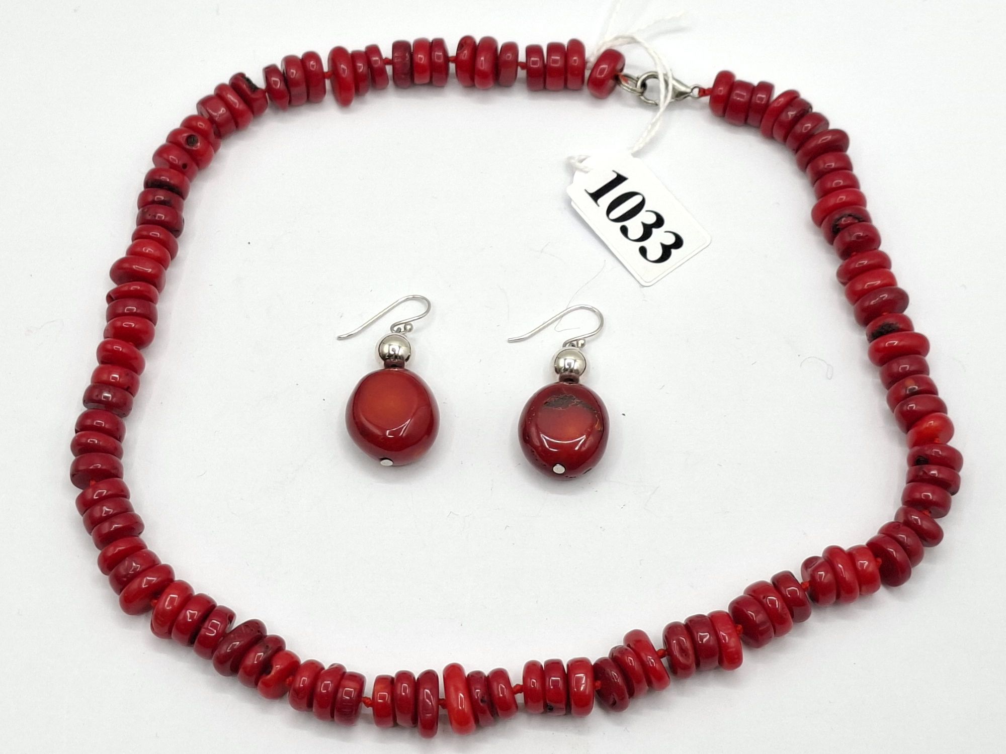 Sectional Coral Necklace And Earrings