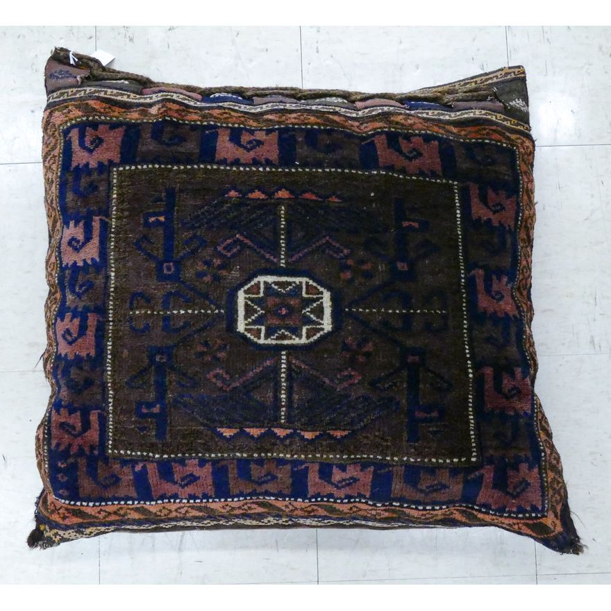 Semi Antique Beluch Large Oriental Rug Pillow 26''x28''