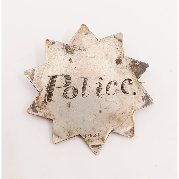 Antique Handmade Silver Police Badge- 1.75''