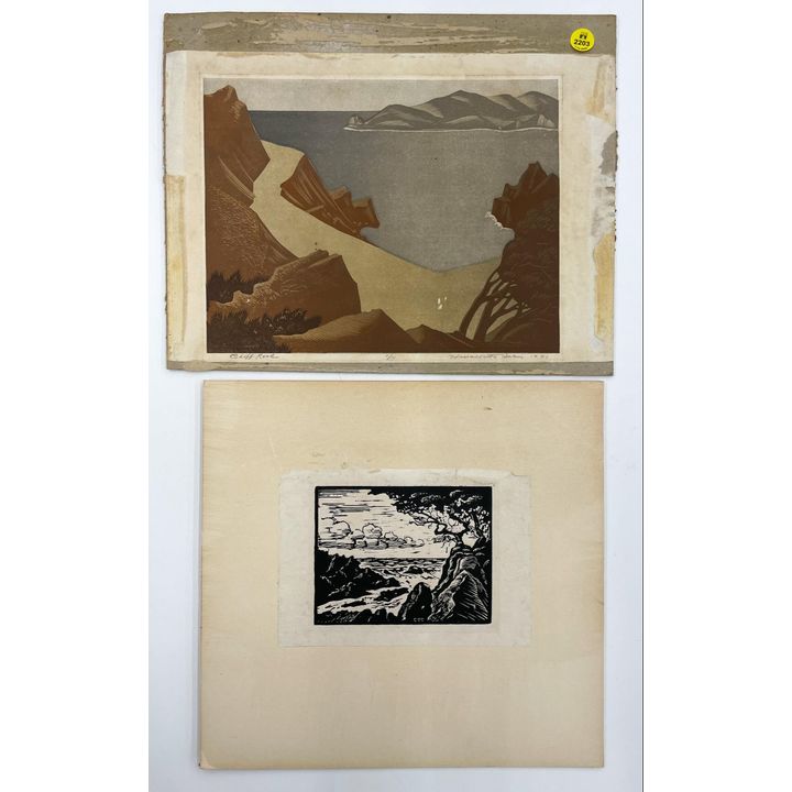 2pc Coastal Scene Prints- unframed- Harold Mallette Dean Etc- largest 8.5x11'' (Image)