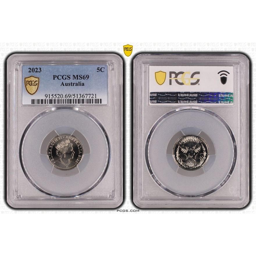 Five Cent, 2023, PCGS MS69