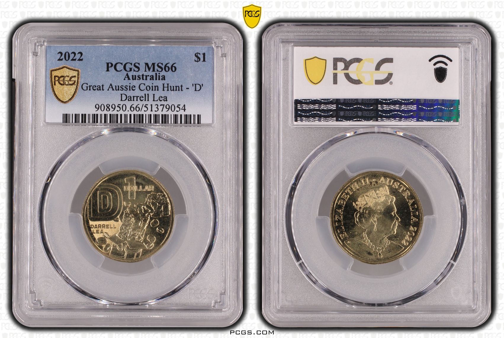 Great Aussie Coin Hunt - 'D', One Dollar, 2022, PCGS MS66