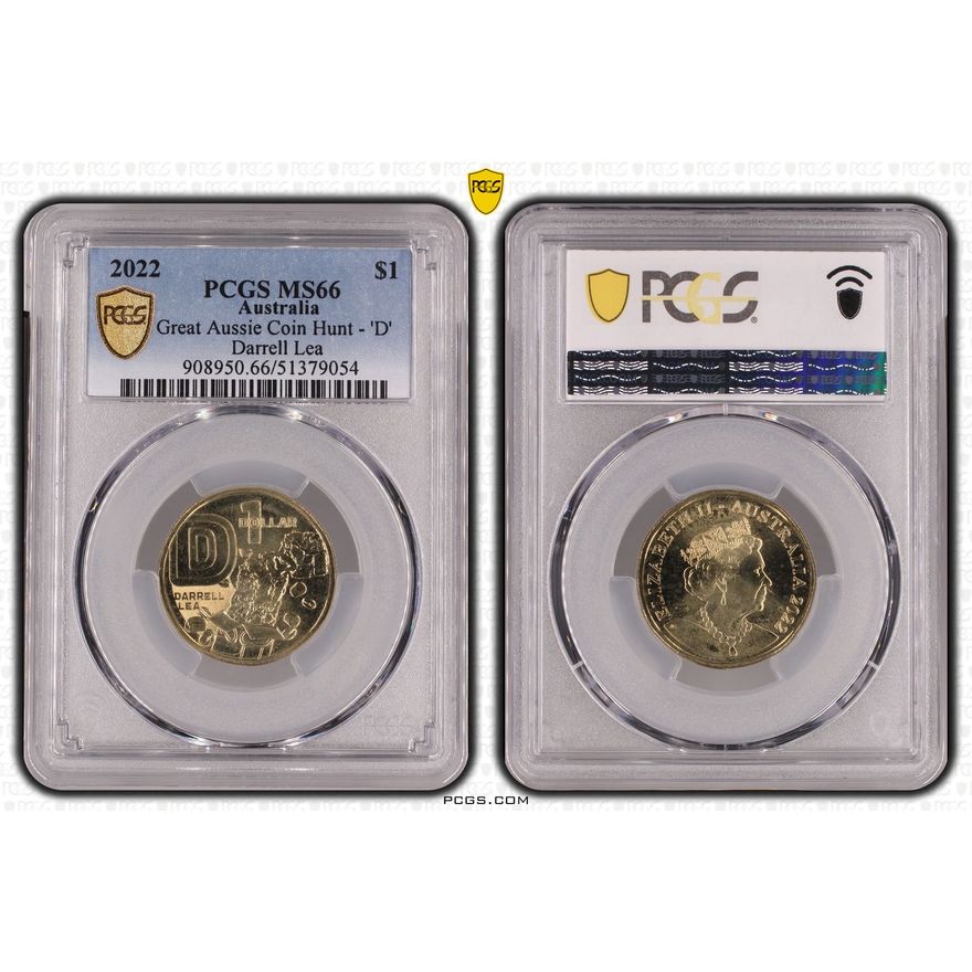 Great Aussie Coin Hunt - 'D', One Dollar, 2022, PCGS MS66
