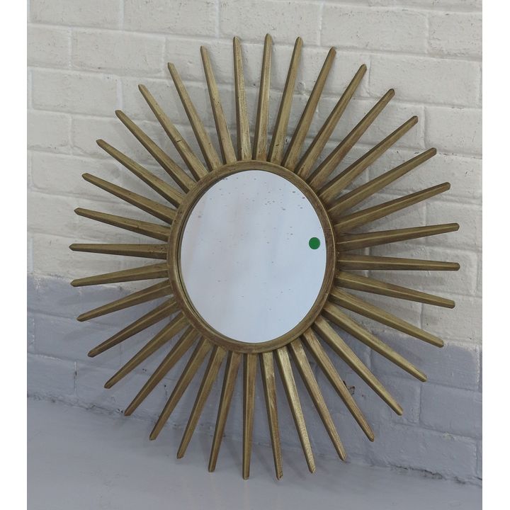GILDED METAL SUNBURST MIRROR