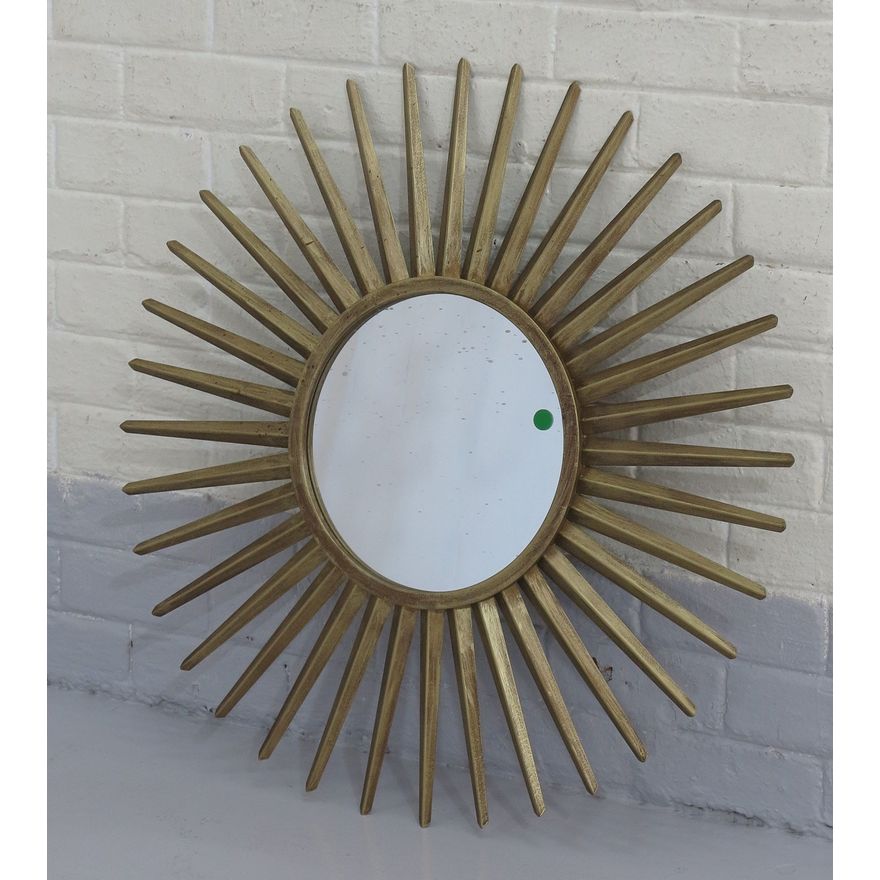 GILDED METAL SUNBURST MIRROR
