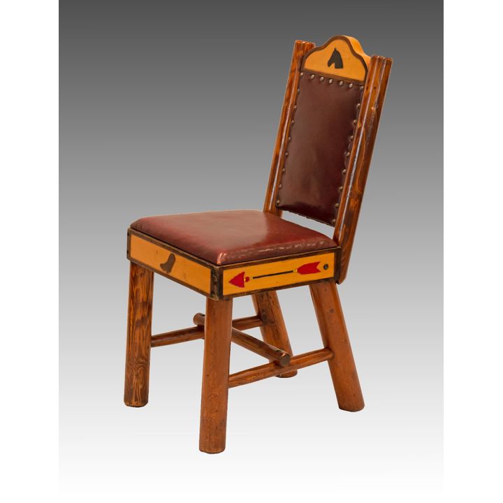 Wyoming Furniture Company (1890–1977), Panel Back Chair with Horse and Cowboy