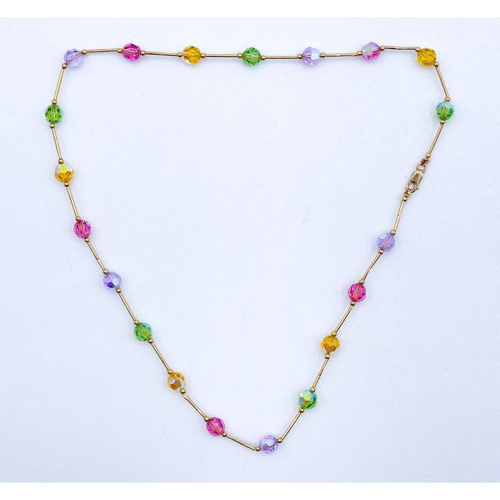 Ladies 14k Colored Stone Necklace 16'' - 7 Grams