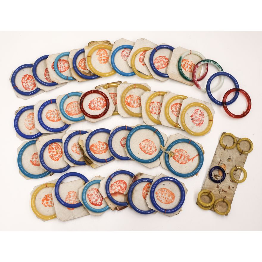 40pc Chinese Peking Glass Rings