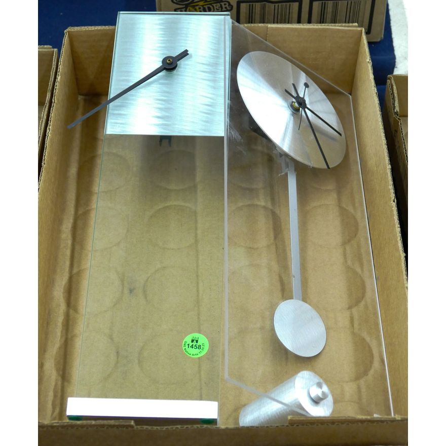 Box 2pc Modern Aluminum Shelf Clocks