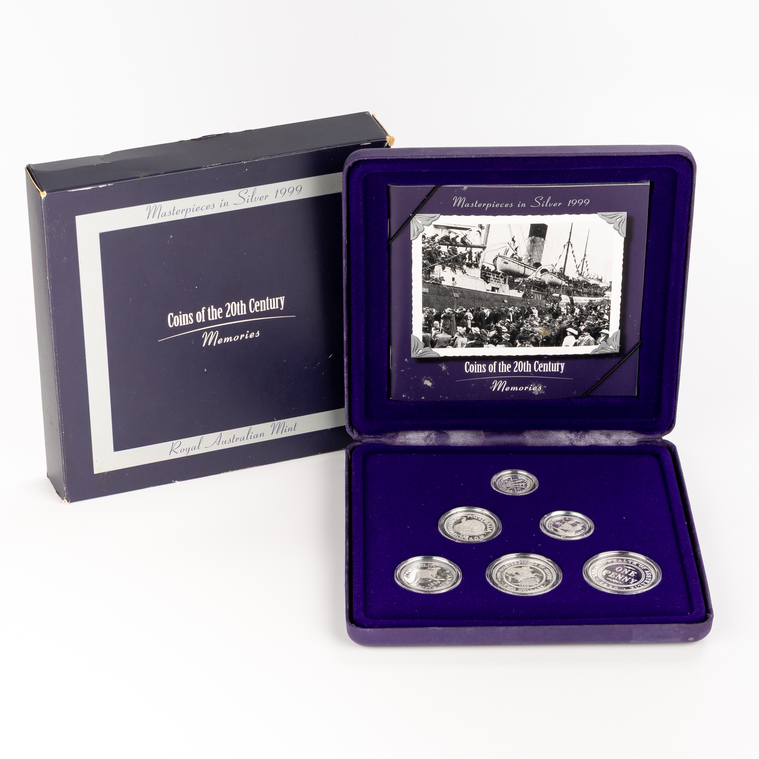 Elizabeth II, RAM - Masterpieces in Silver, Coins of the 20TH Century, Memories, Five Cents - Two Dollars, 1999, FDC