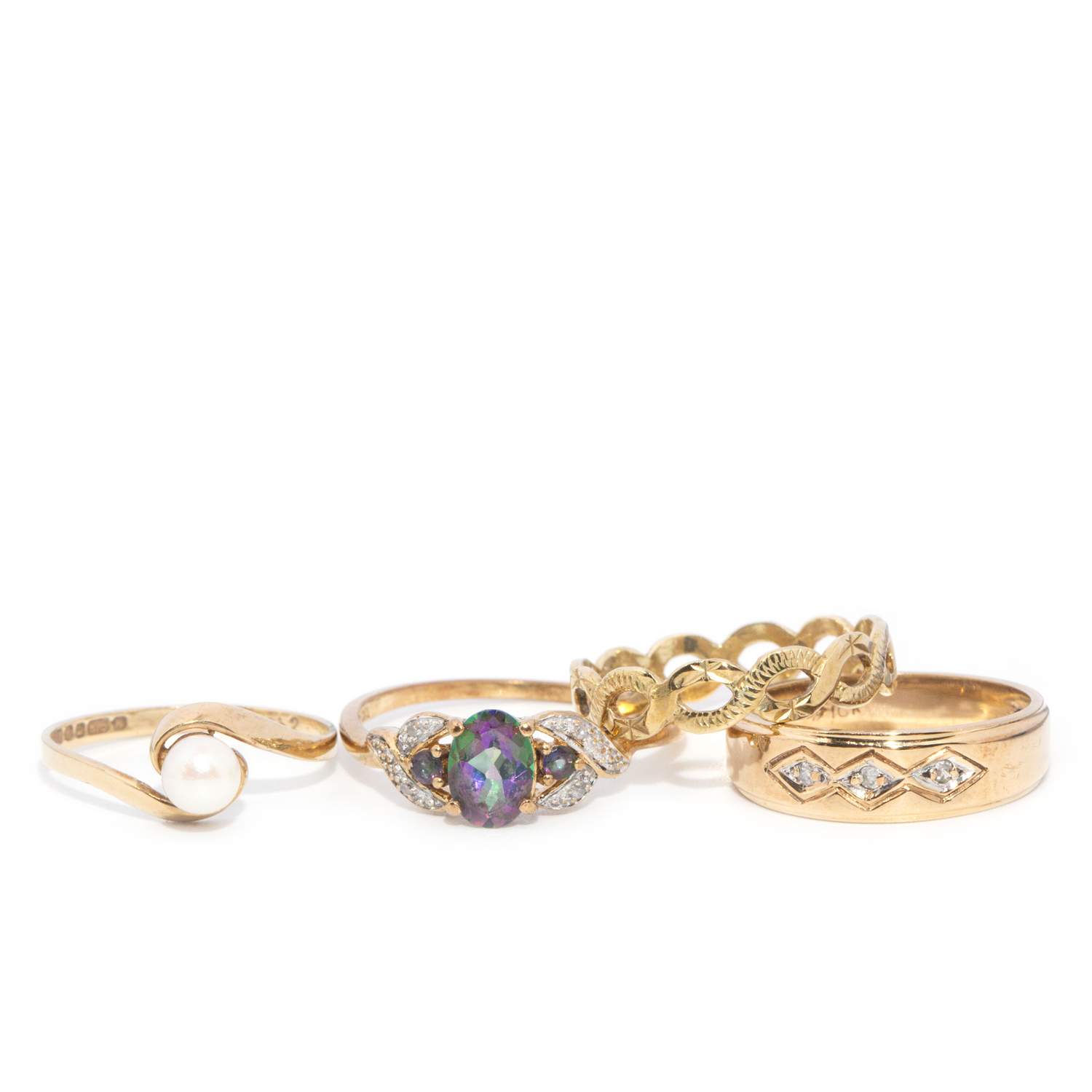 Four 9ct Gold & 10ct Gold Rings
