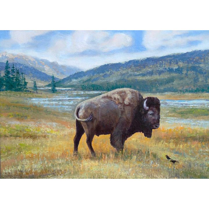 A Buffalo's Company by Les Burrough (20th/21st Century)