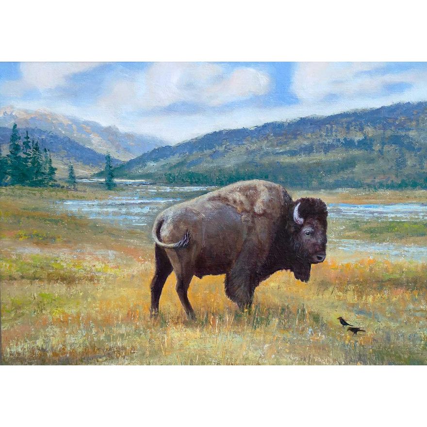 A Buffalo's Company by Les Burrough (20th/21st Century)