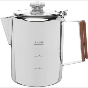 COLETTI BOZEMAN PERCOLATOR COFFEE POT NO ALUMINUM OR PLASTIC 9 CUP