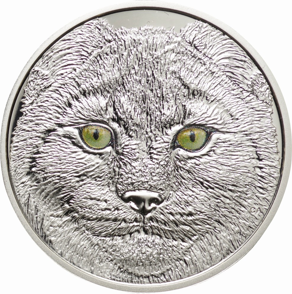 限定 2017年 オオヤマネコ 15ドル 純銀 銀貨 蓄光 レア キャットコイン