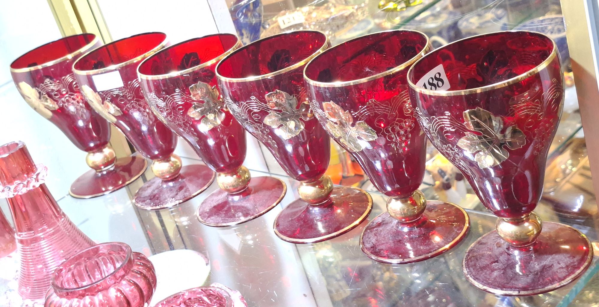 1188 · RUBY AND GILT GLASSES
