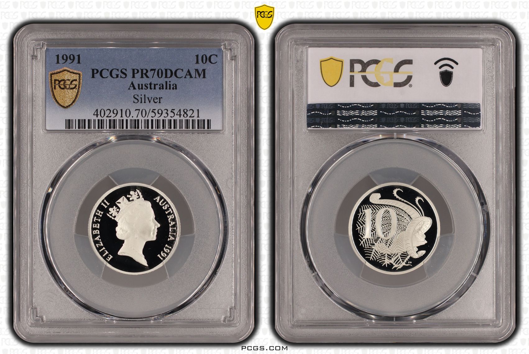 Elizabeth II, Silver, Ten Cent, 1991, PCGS PR70DCAM