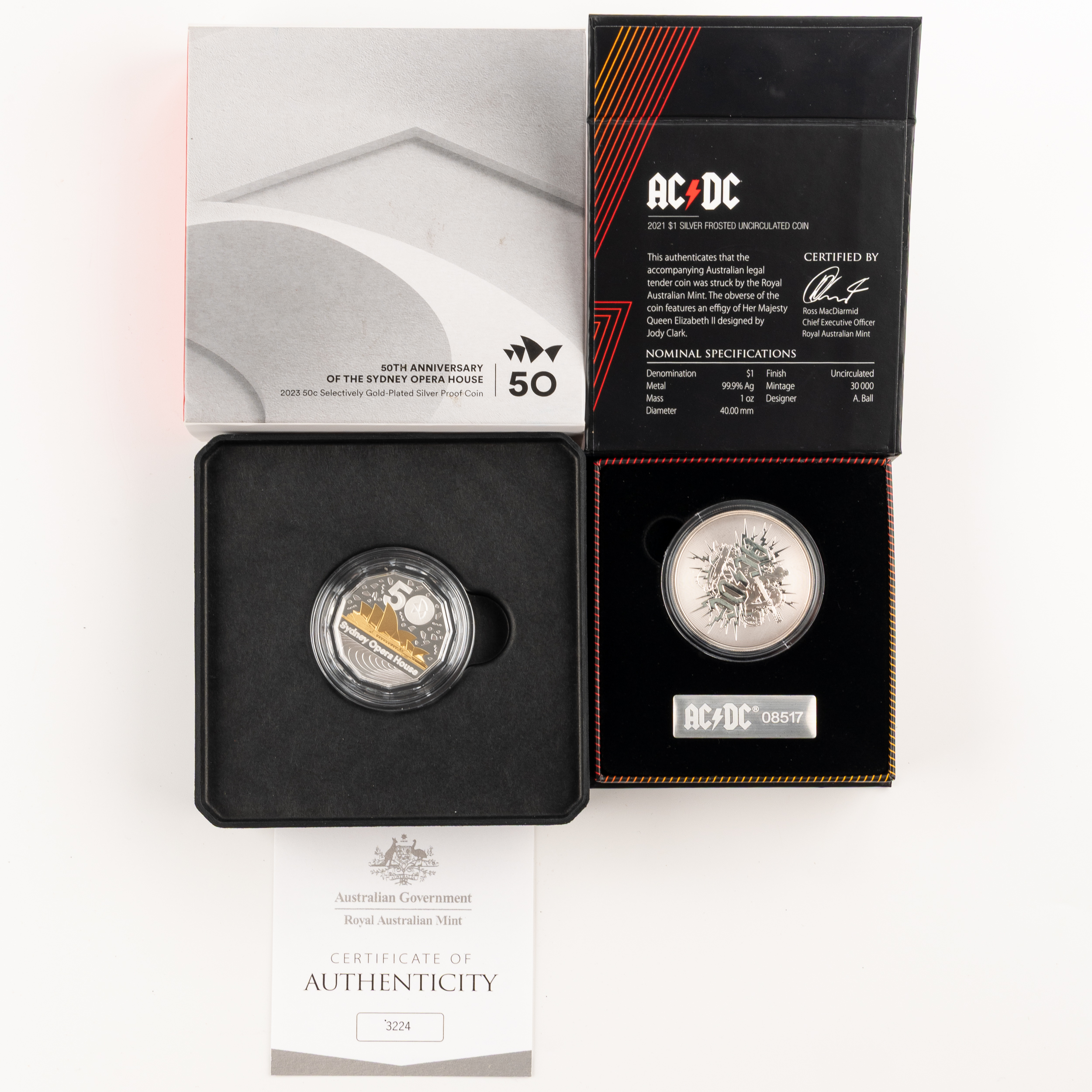Elizabeth II, RAM - AC/DC & Sydney Opera House, Fifty Cents - One Dollar, 2021 - 2023, UNC - FDC