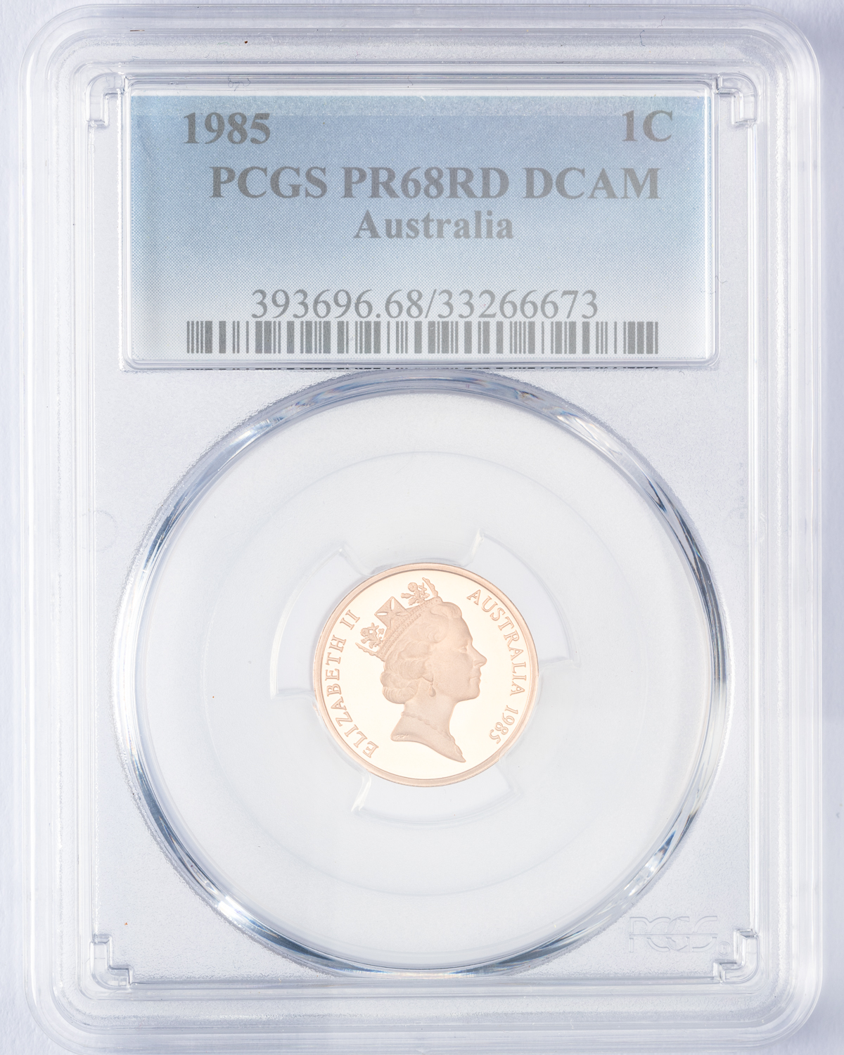 Elizabeth II, One Cent, 1985, PCGS PR68DCAM