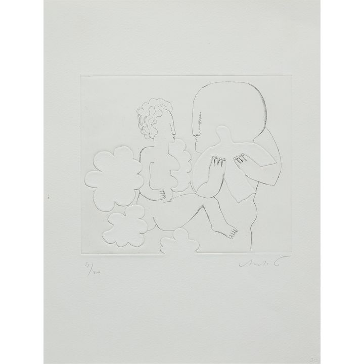 Horst Antes Untiteld (couple with dove)
