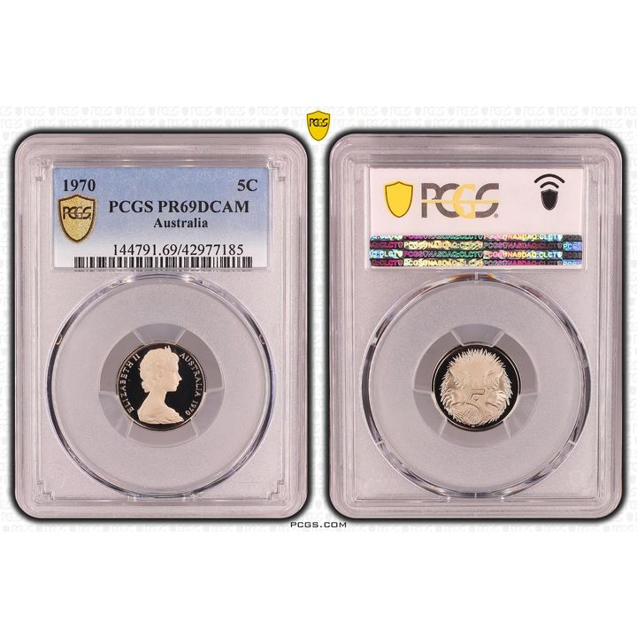 Elizabeth II, Five Cent, PR69DCAM , 1970