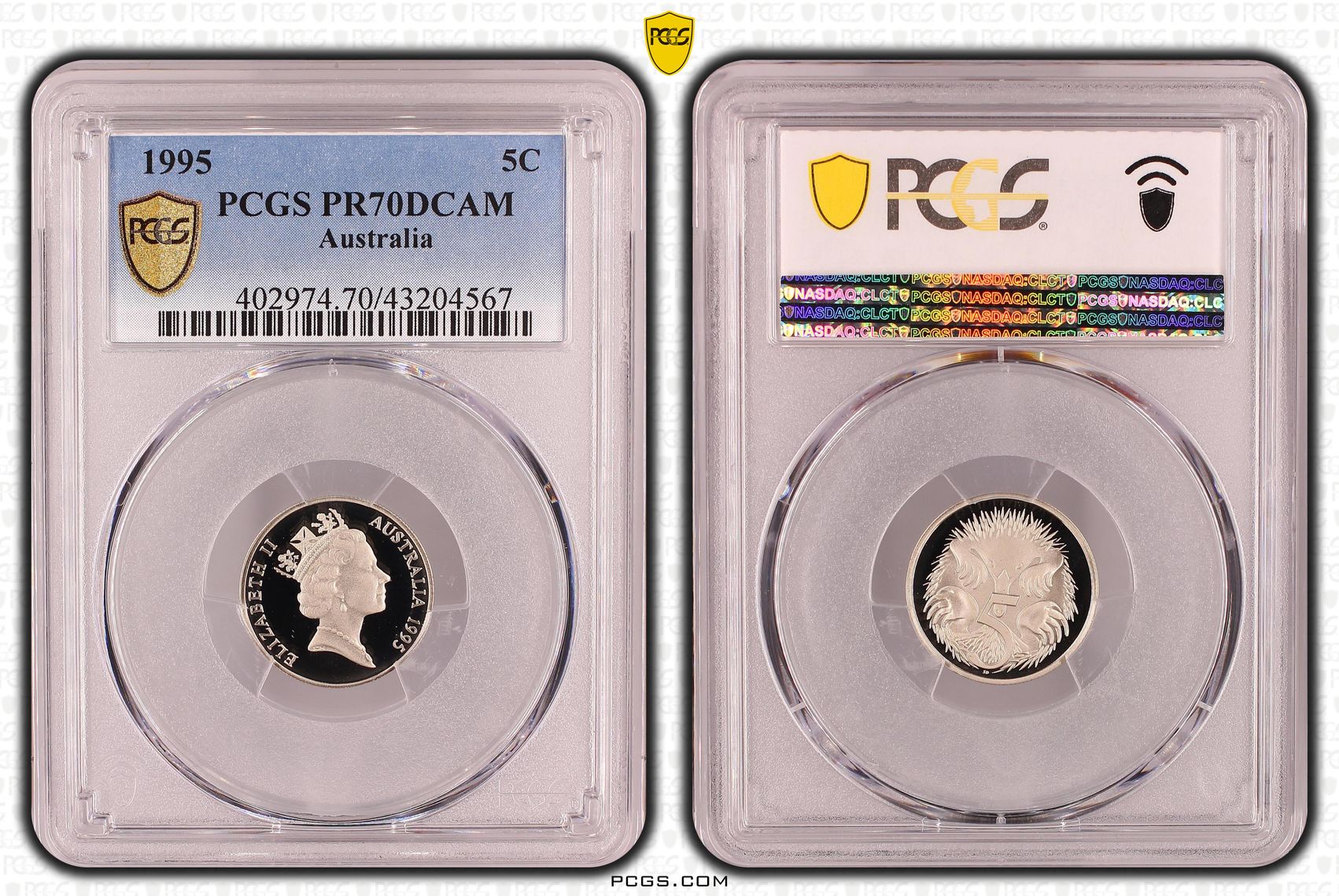1995 Australia Five Cent, 5c PCGS - PR70DCAM POP 26/0 -567