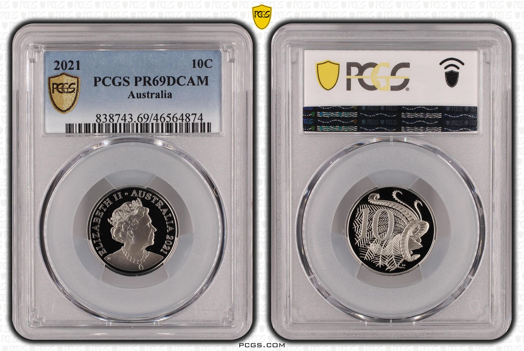 Ten Cent, 2021, Pcgs Pr69dcam
