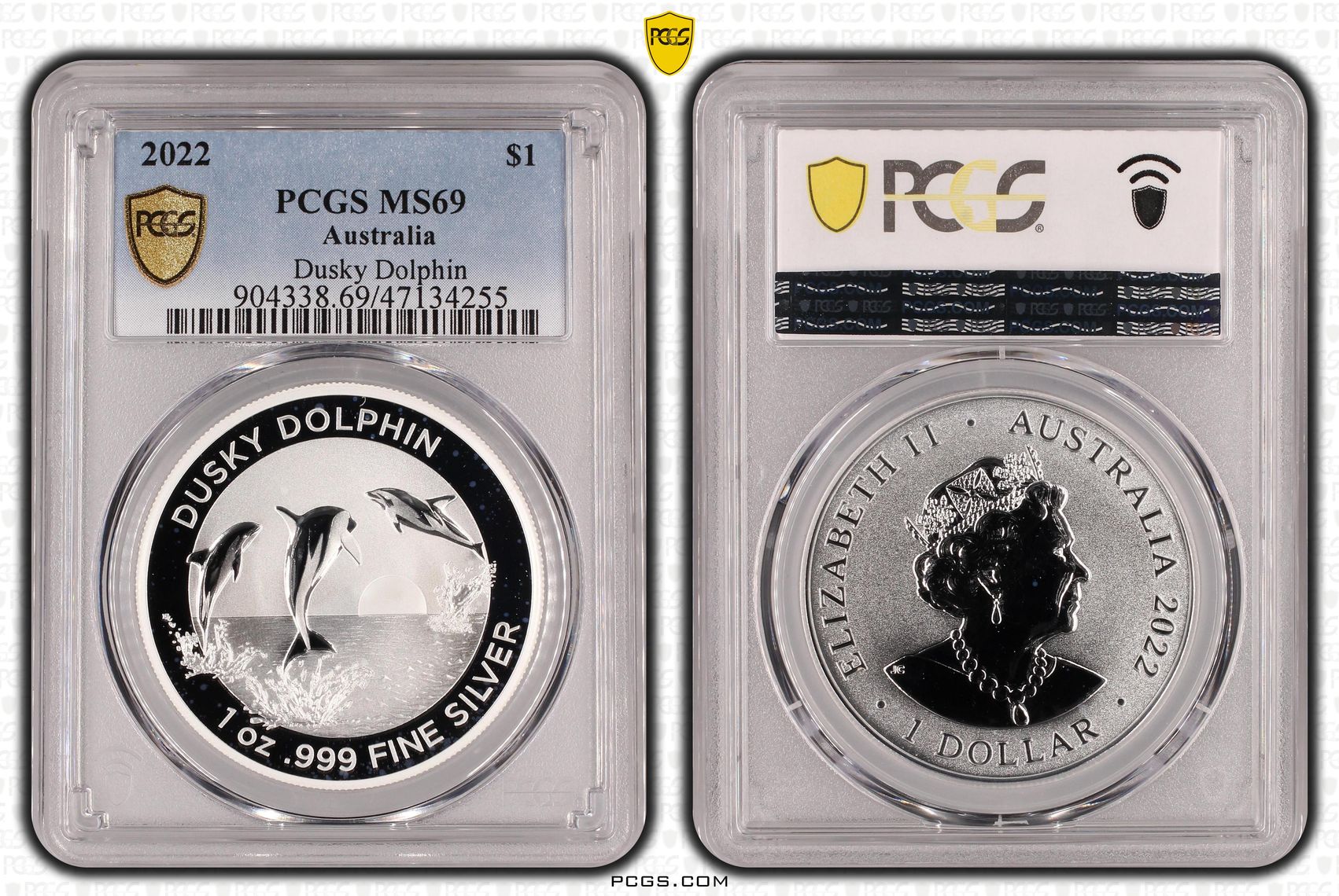 279 · Dusky Dolphin , One Dollar, 2022, PCGS MS69