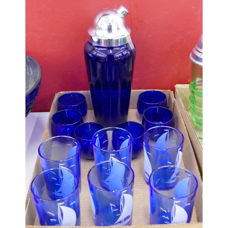 Box Cobalt Blue Cocktail Shaker etc.