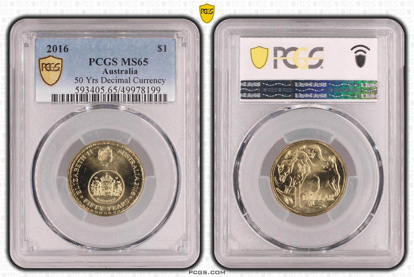 50 Yrs Decimal Currency, One Dollar, 2016, PCGS MS65