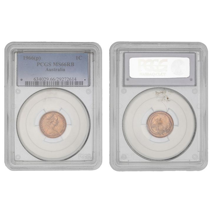 Elizabeth II, POP 2/0, One Cent, 1966(p), PCGS MS66RB