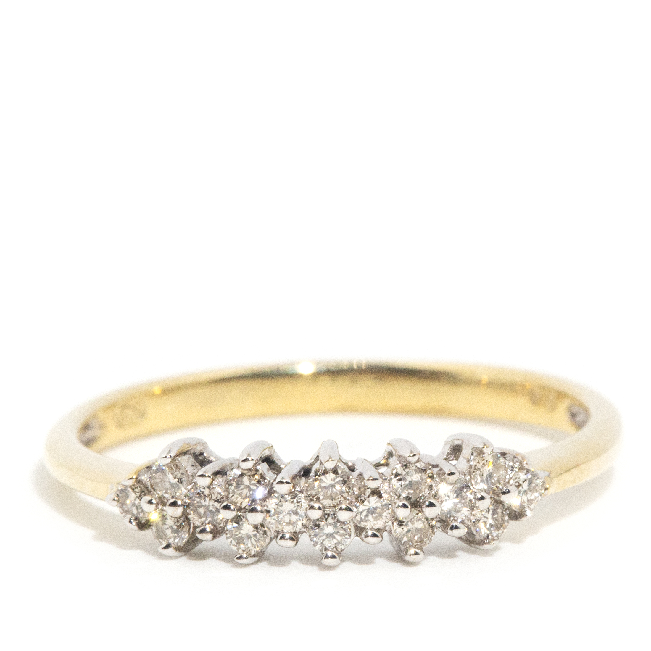 Diamond Set 9 Carat Gold Band Ring,
