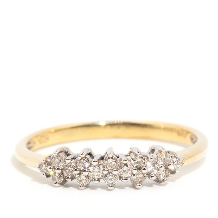 Diamond Set 9 Carat Gold Band Ring,