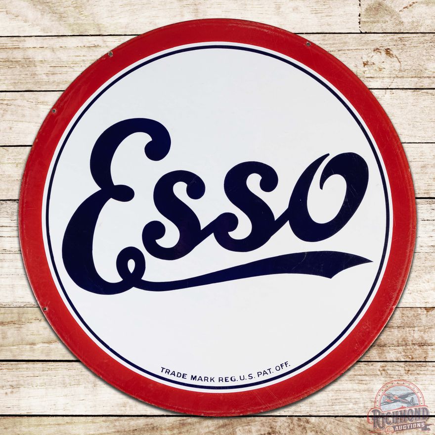 Standard ESSO Gasoline 36" Double Sided Porcelain Service Station Sign
