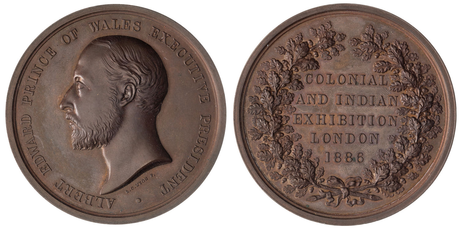 Great Britain, Edward VII, Colonial and Indian Exhibition Medal, 1886, aFDC