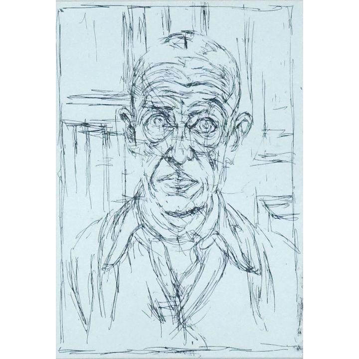 Alberto Giacometti Portrait Art Print Framed 20''x17''