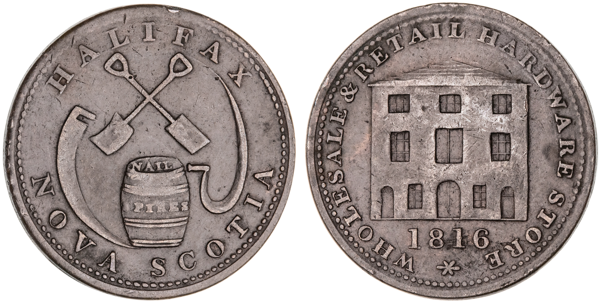 Nova, Scotia, Halfpenny, 1816, VF