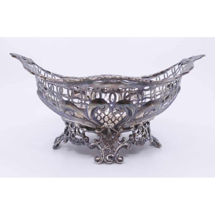 English Sterling Pierced Basket- 7.5''- 247g