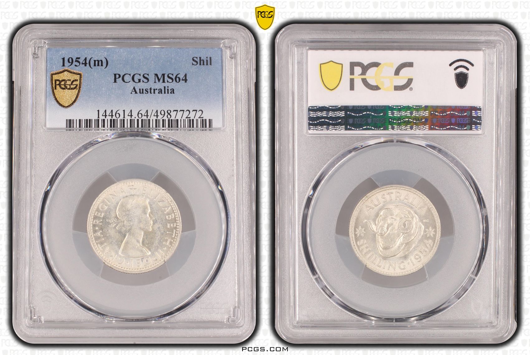 Elizabeth II, , Shilling, 1954(m), PCGS MS64