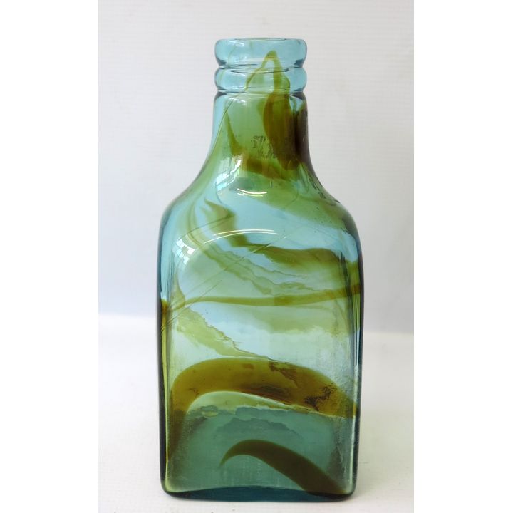 MOTTLED GLASS BOTTLE VASE
