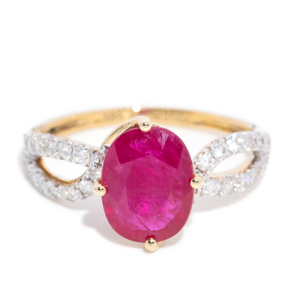 45 · Ruby & Diamond 14ct Gold Ring