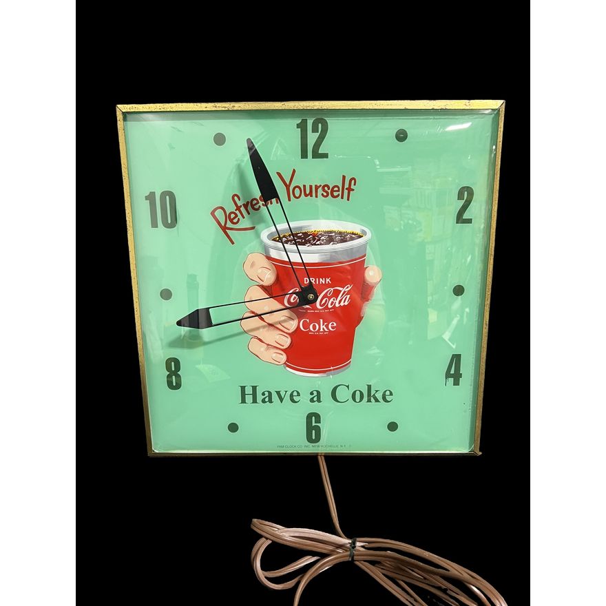 Reproduction Refresh Yourself Coca Cola Coke Pam Clock