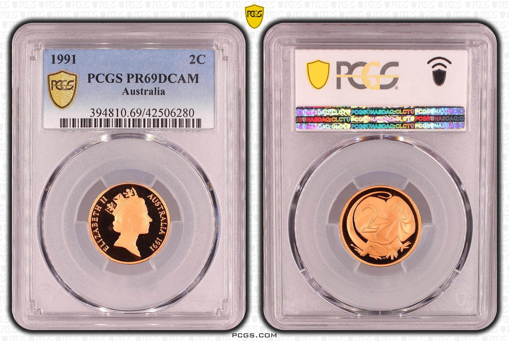 Elizabeth II, Two Cent, 1991, PCGS PR69DCAM