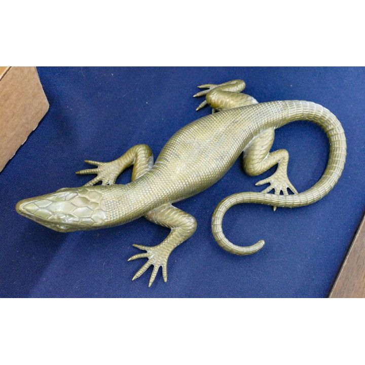 Vintage Brass Lizard Figure- 9.5''