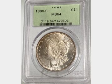 1880 USA 'San Francisco Mint' Morgan Silver Dollar PCGS (Green Label) MS64