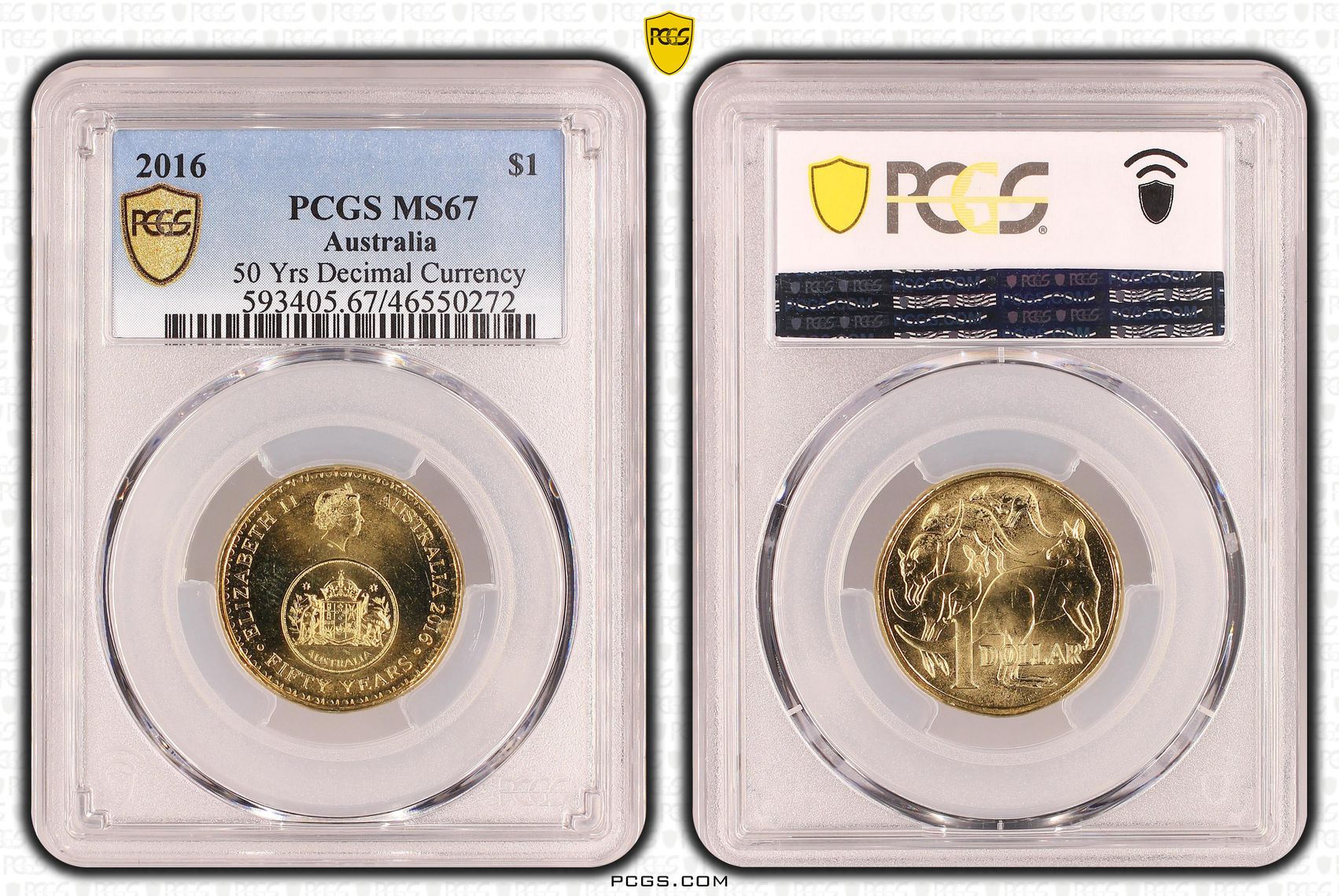 50 Yrs Decimal Currency, One Dollar, 2016, PCGS MS67