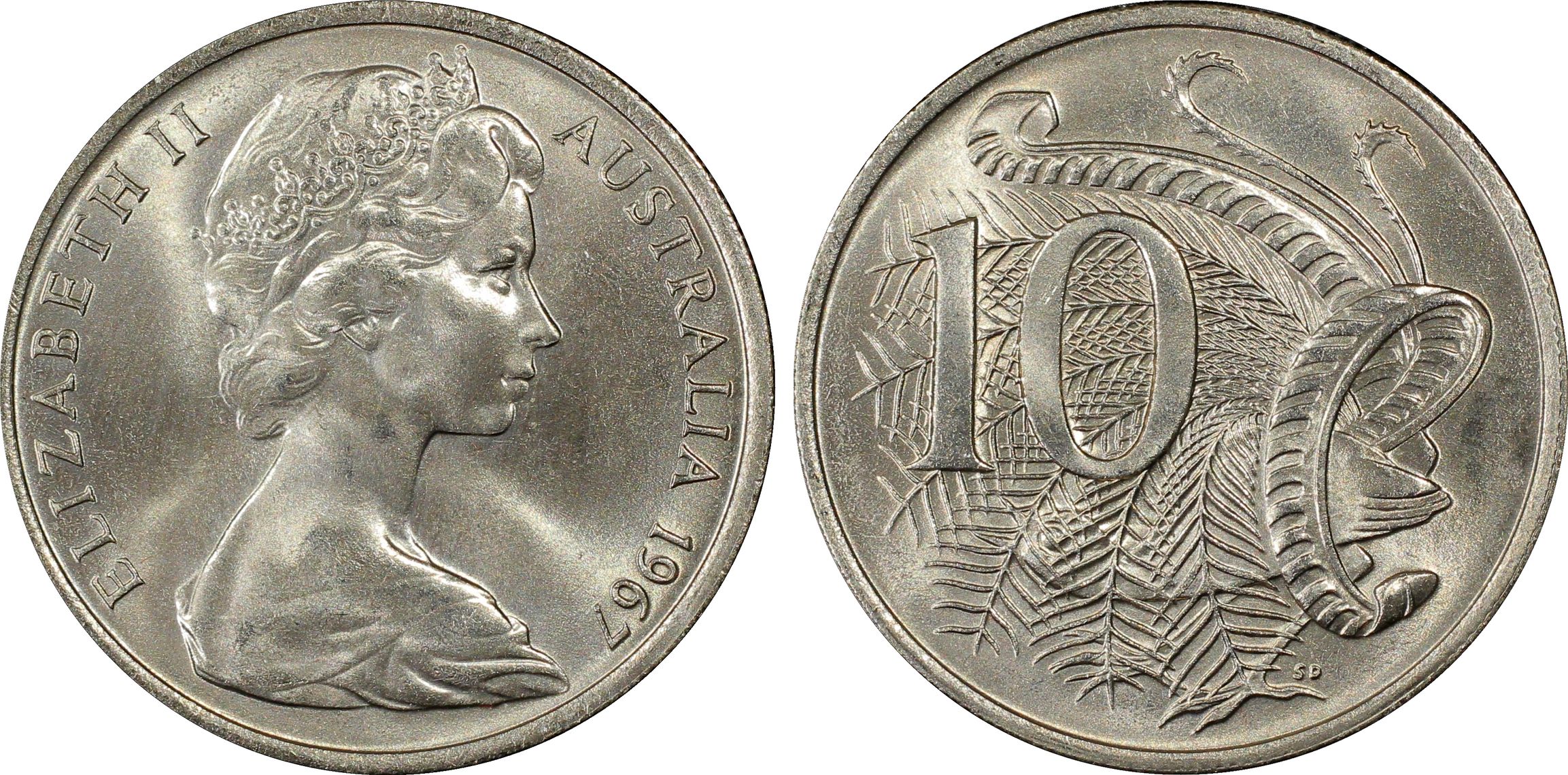 , Ten Cent, 1967, PCGS MS67
