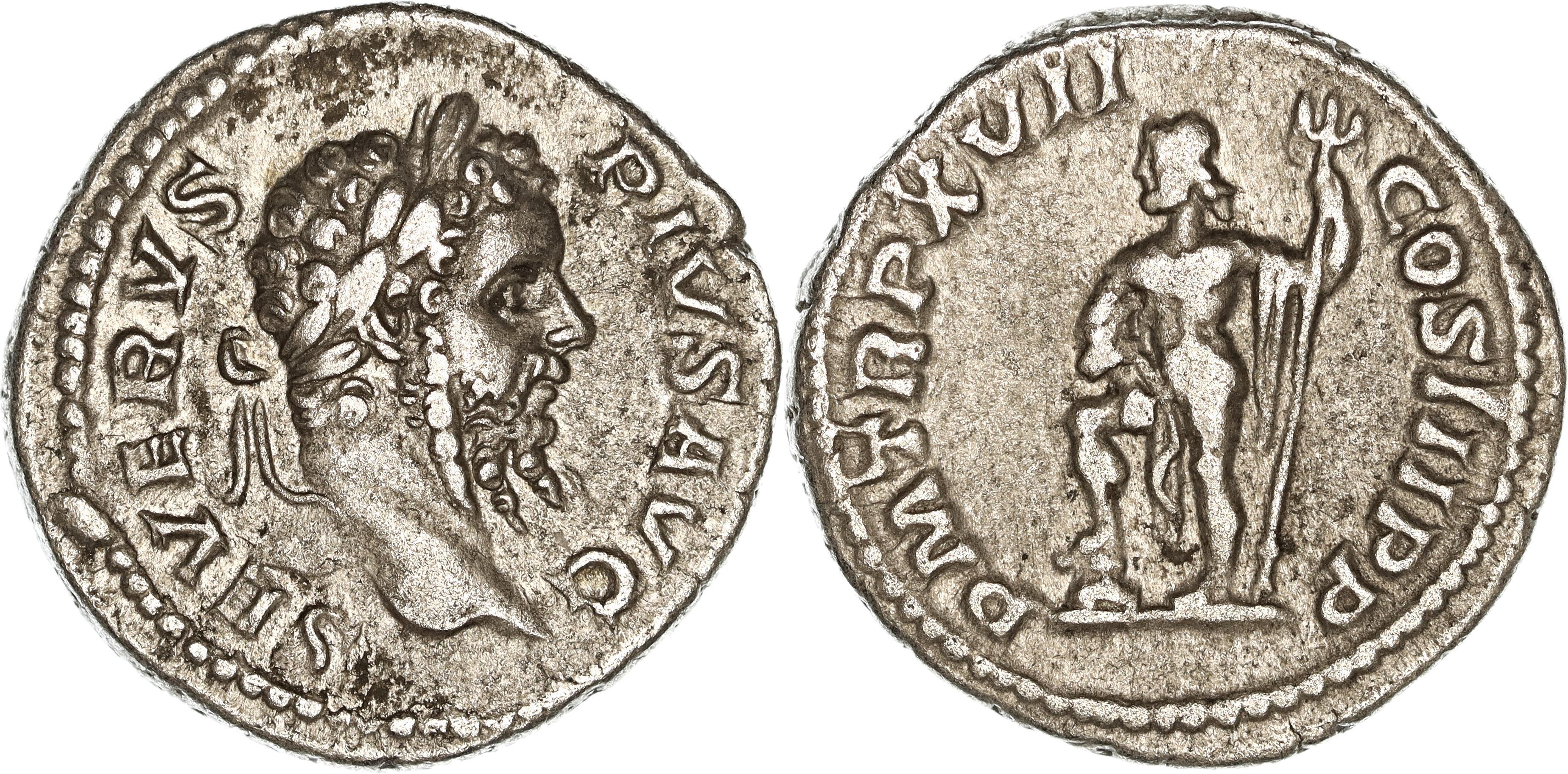 Roman Empire, Septimius Severus, Silver Denarius, 209 AD, nVF